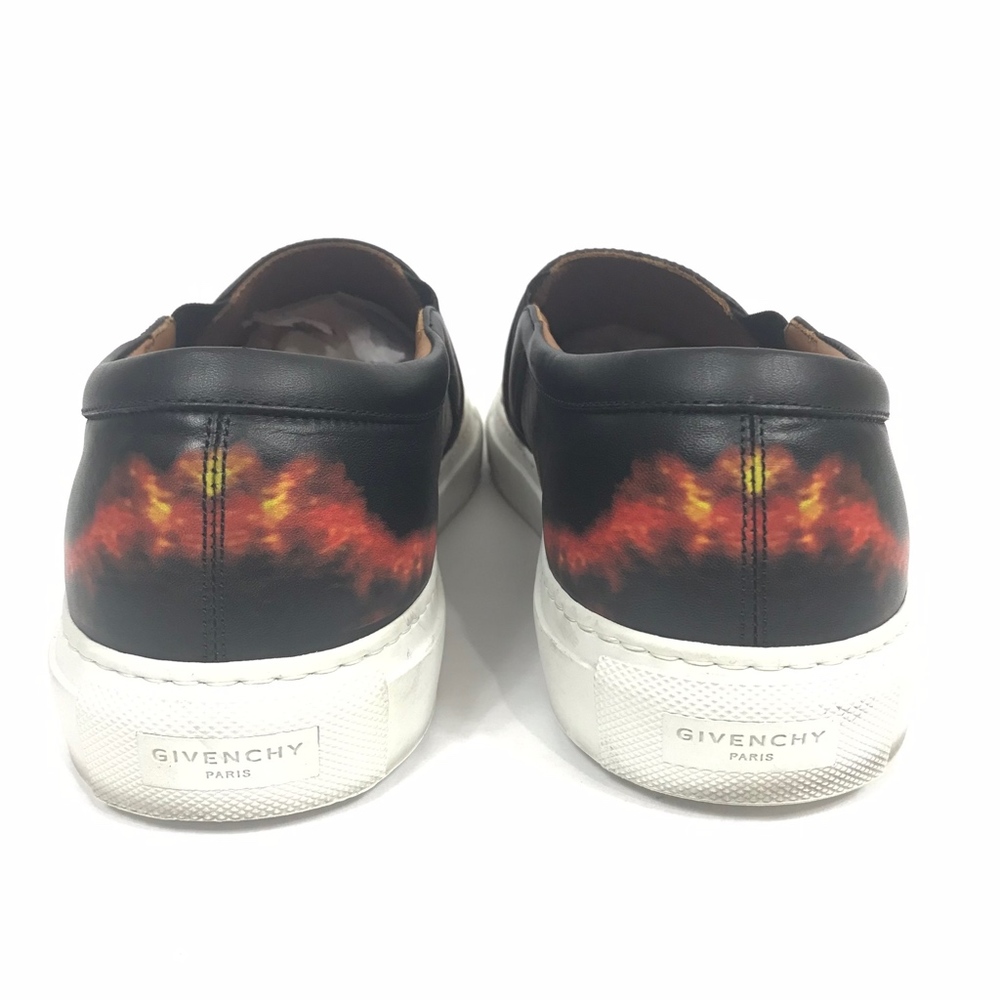 GIVENCHY Fire Flame Print Leather Slip-On Sneakers - Picture 5 of 8